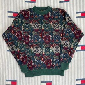 Vintage Geometric Design 3D Style crewneck sweater